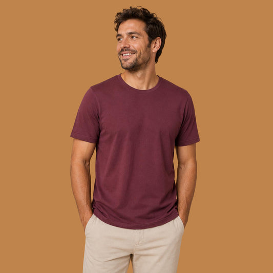 Herren T-Shirt aus Bio-Baumwolle - schwarz, olivgrün, burgunderrot